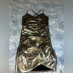 gold mini dress